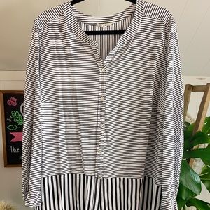 Striped Button Down Blouse